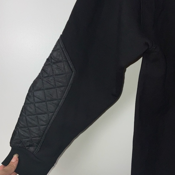 Zara Combination Quilted & Denim Black Hooded Sweatshirt | Size US S - Picture 7 of 10